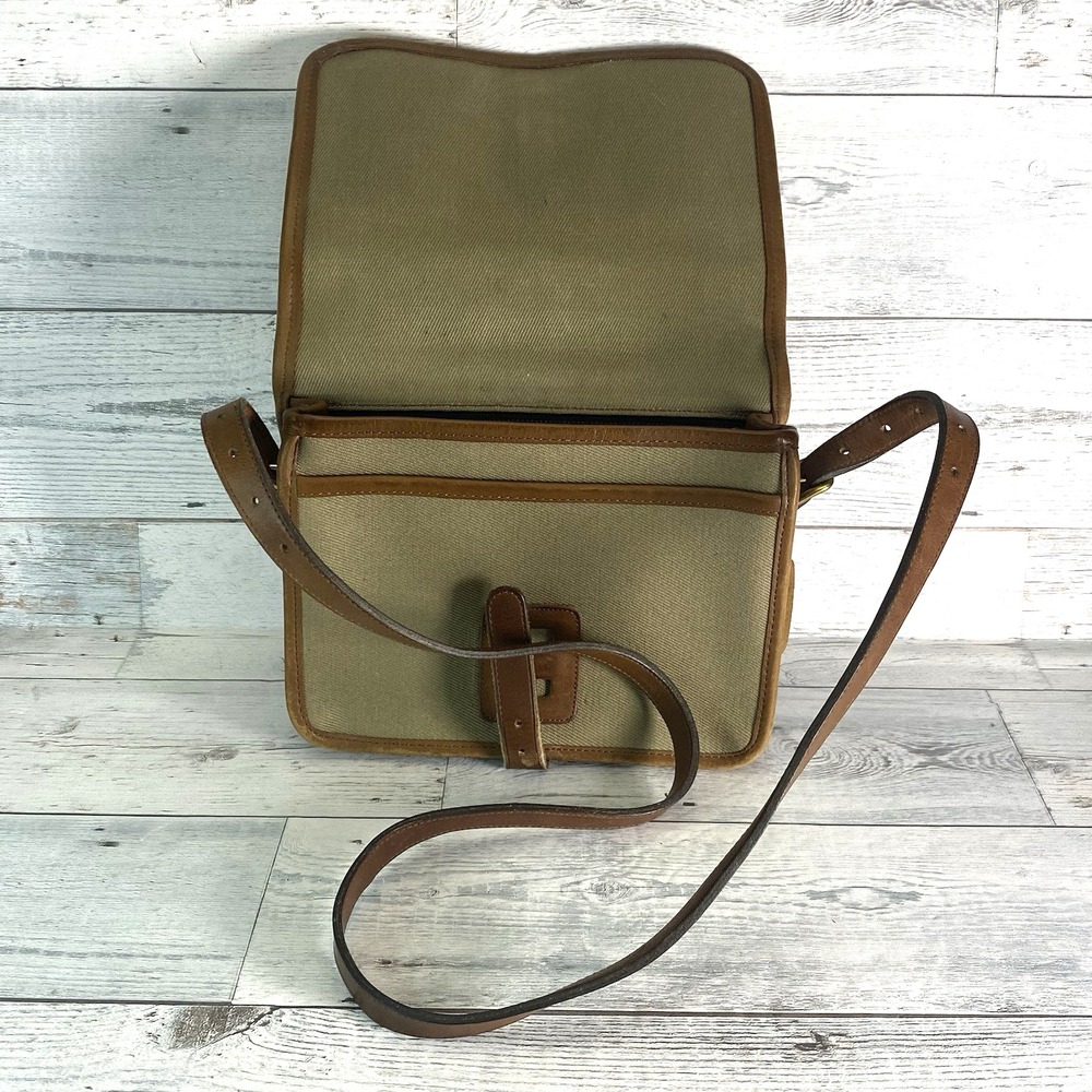 Vintage Coach Messenger Saddle Crossbody Bag Womens Brown Canvas 3512 90s Y2K